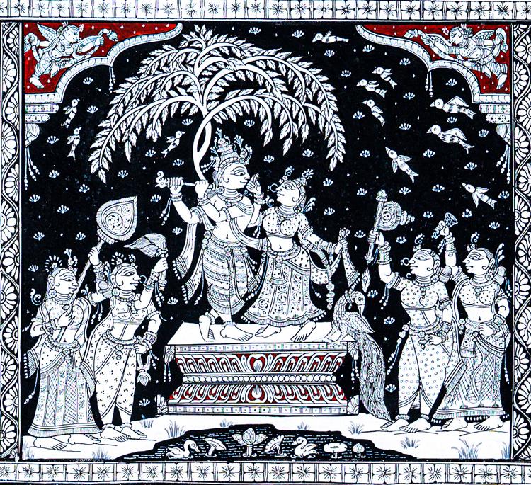 Krishnavataar Pattachitra detail